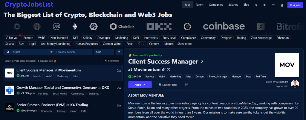CryptoJobsList