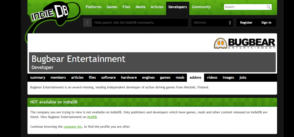 Bugbear Entertainment (indie-syntynyt)