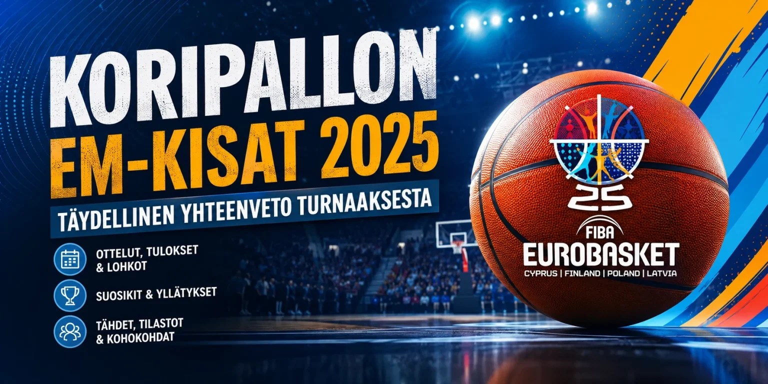 Koripallon EM-kisat 2025 -turnauksen areena täynnä yleisöä
